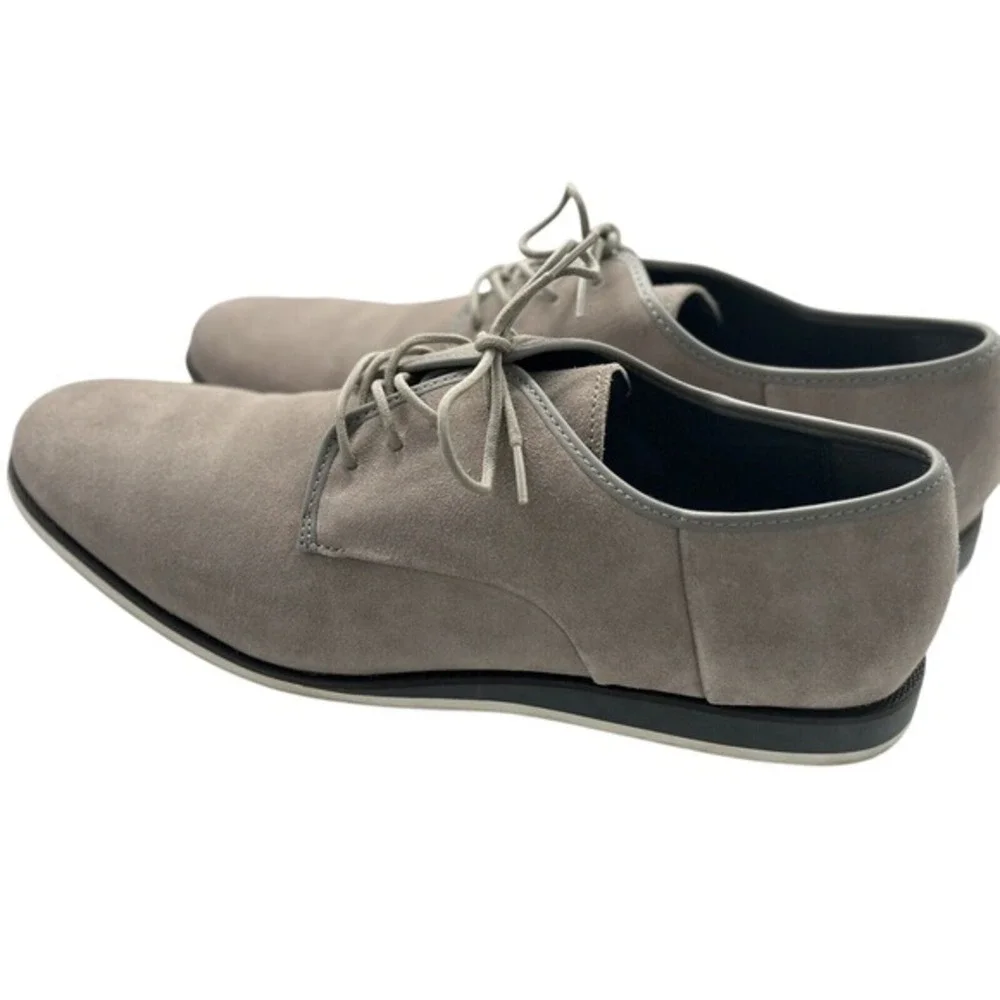 Calvin Klein Brodie‎ Grey Suede Lace Up Oxford Dress Shoes 13M Preppy 06-04